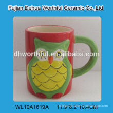 Popular owl shaped ceramic coffee mug,ceramic tea mug for wholesale